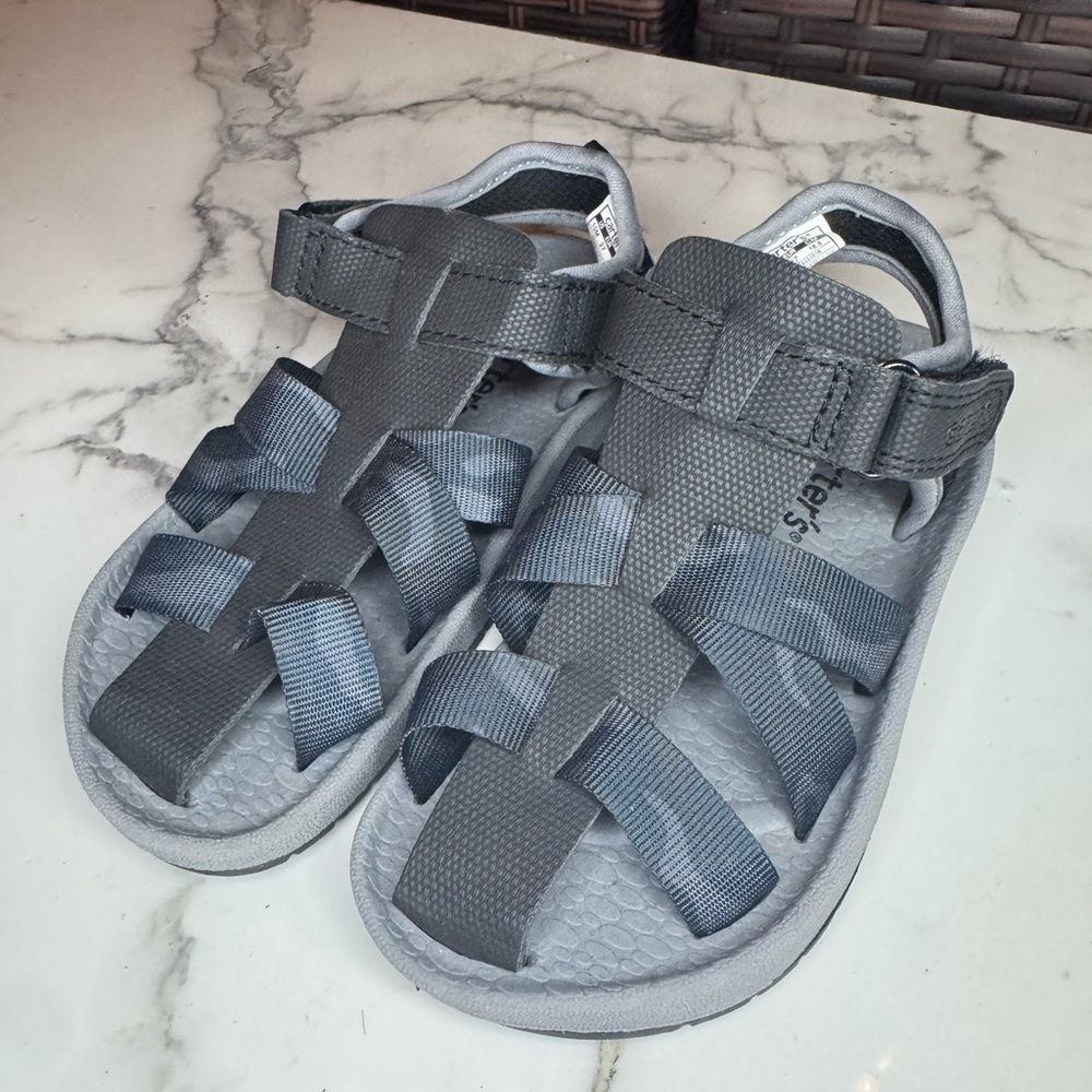 4/$15 Carter's Charcoal Kids Sandals